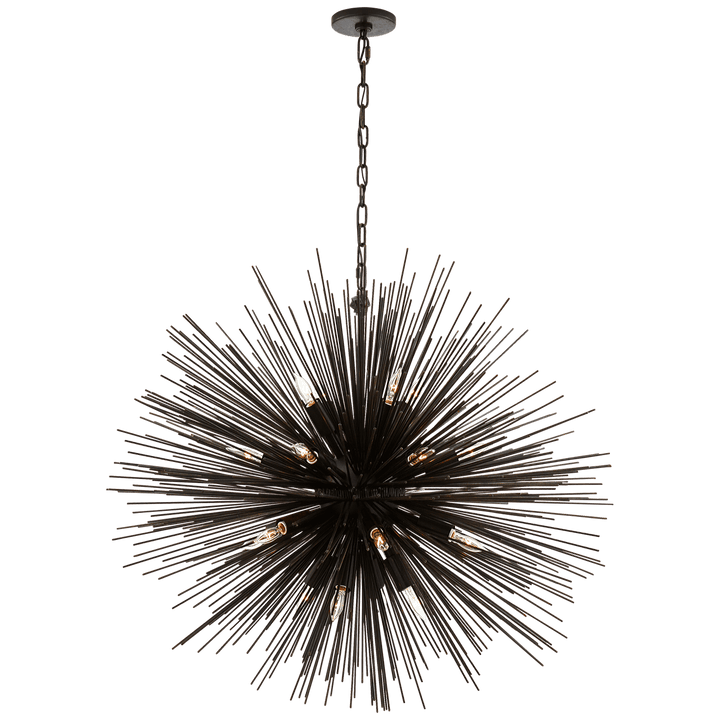 Strada Large Round Chandelier, a premium Chandelier light by Visual Comfort & Co. Close - up image of its design.