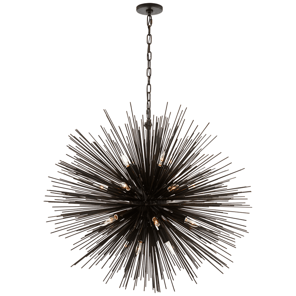 Strada Large Round Chandelier, a premium Chandelier light by Visual Comfort & Co. Close - up image of its design.