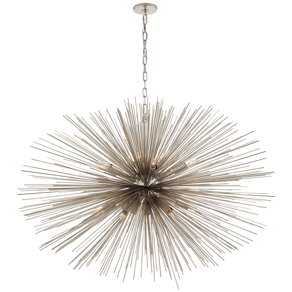 Strada Large Oval Chandelier, a premium Chandelier light by Visual Comfort & Co. Close - up image of its design.