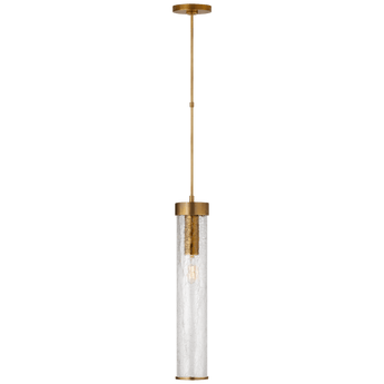 Liaison Long Pendant in Antique-Burnished Brass with Crackle Glass