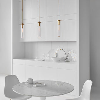 Liaison Long Pendant, a premium Pendant light by Visual Comfort. Close - up image of its design.