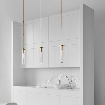 Liaison Long Pendant, a premium Pendant light by Visual Comfort. Close - up image of its design.