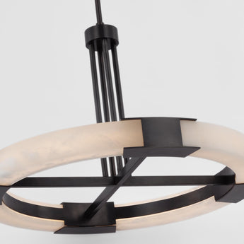 Covet Medium Ring Chandelier in Bronze and Alabaster