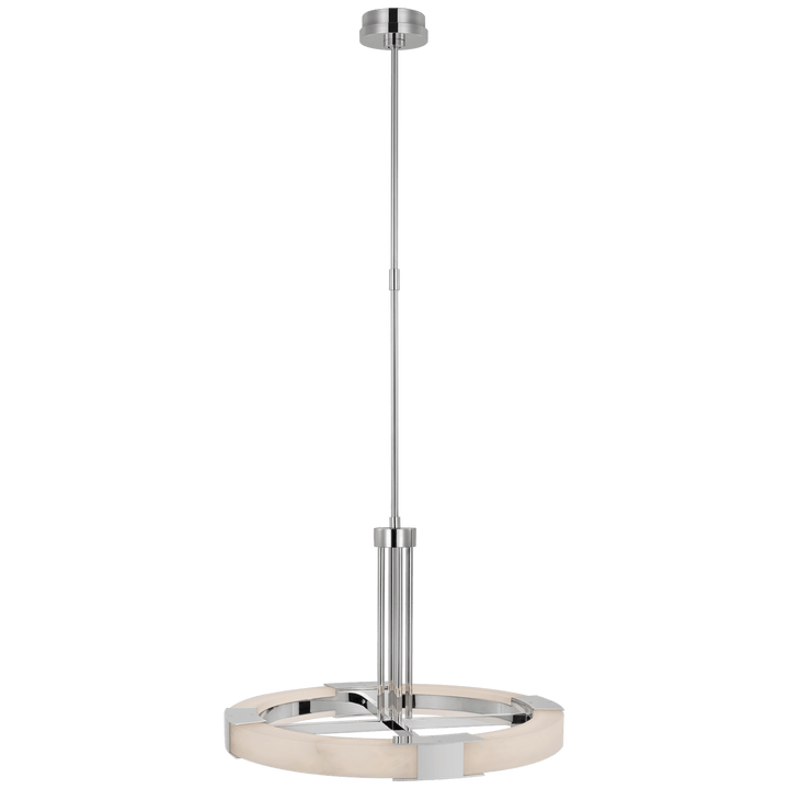 Covet Medium Ring Chandelier in Polished Nickel and Alabaster
