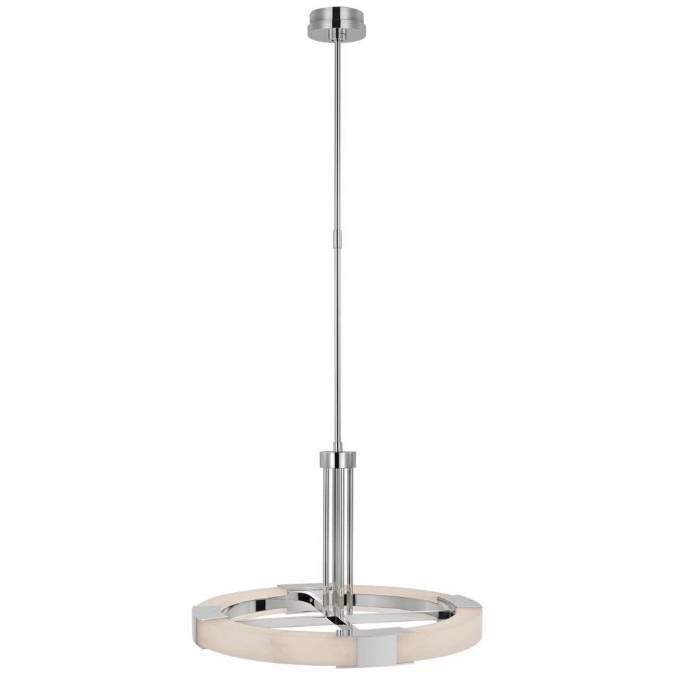 Covet Medium Ring Chandelier in Polished Nickel and Alabaster