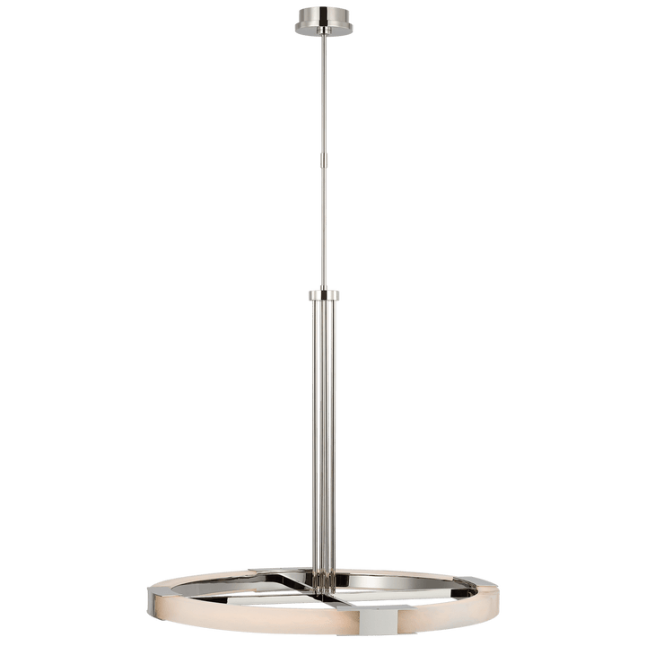 Covet Large Ring Chandelier in Polished Nickel and Alabaster
