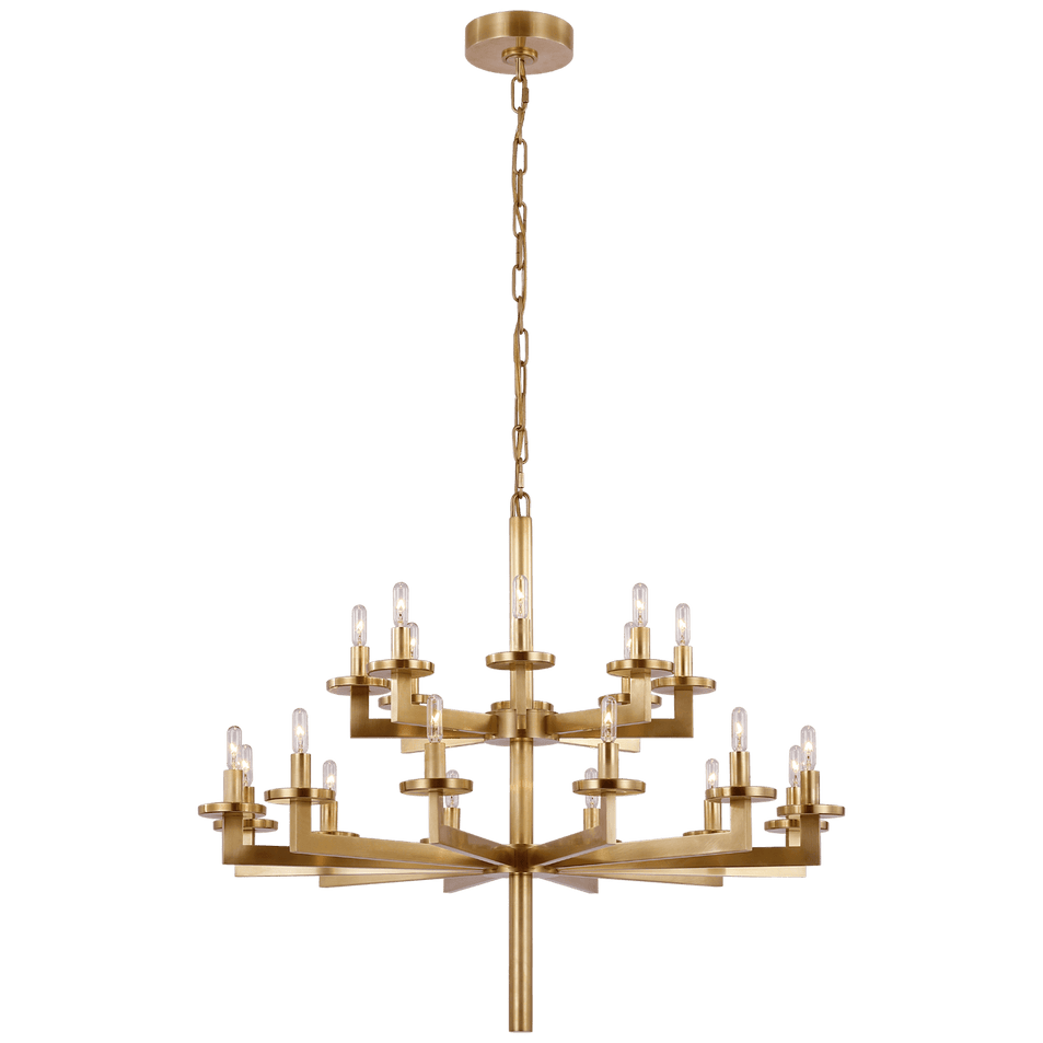 Liaison Double Tier Chandelier, a premium Chandelier light by Visual Comfort & Co. Close - up image of its design.