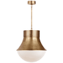 Precision Large Pendant in Antique-Burnished Brass with White Glass