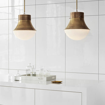 Precision Large Pendant, a premium Pendant light by Visual Comfort. Close - up image of its design.