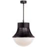 Precision Large Pendant in Bronze with White Glass