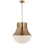 Precision 24" Pendant in Antique-Burnished Brass with White Glass