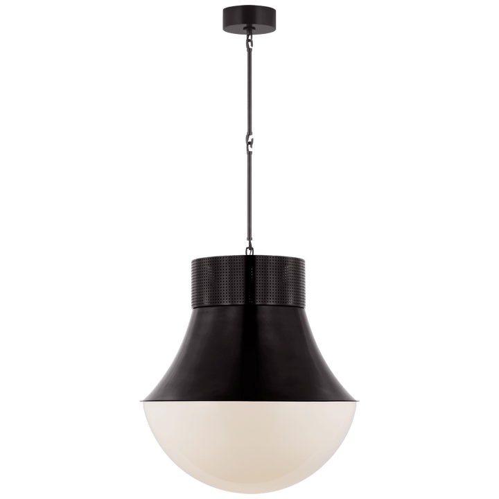 Precision 24" Pendant in Bronze with White Glass