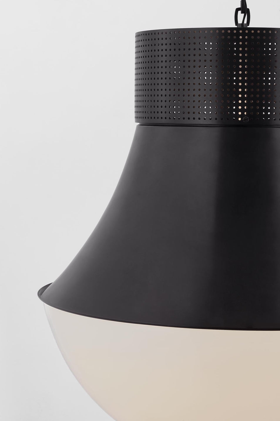 Precision 24" Pendant in Bronze with White Glass