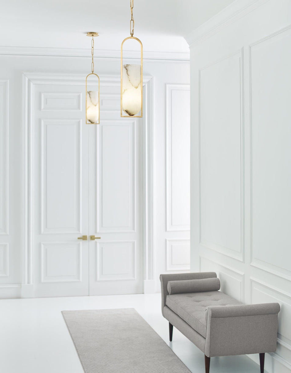 Melange Small Elongated Pendant, a premium Pendant light by Visual Comfort. Close - up image of its design.