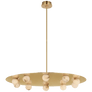 Pertica 36" Ten Light Chandelier in Mirrored Antique Brass with Alabaster