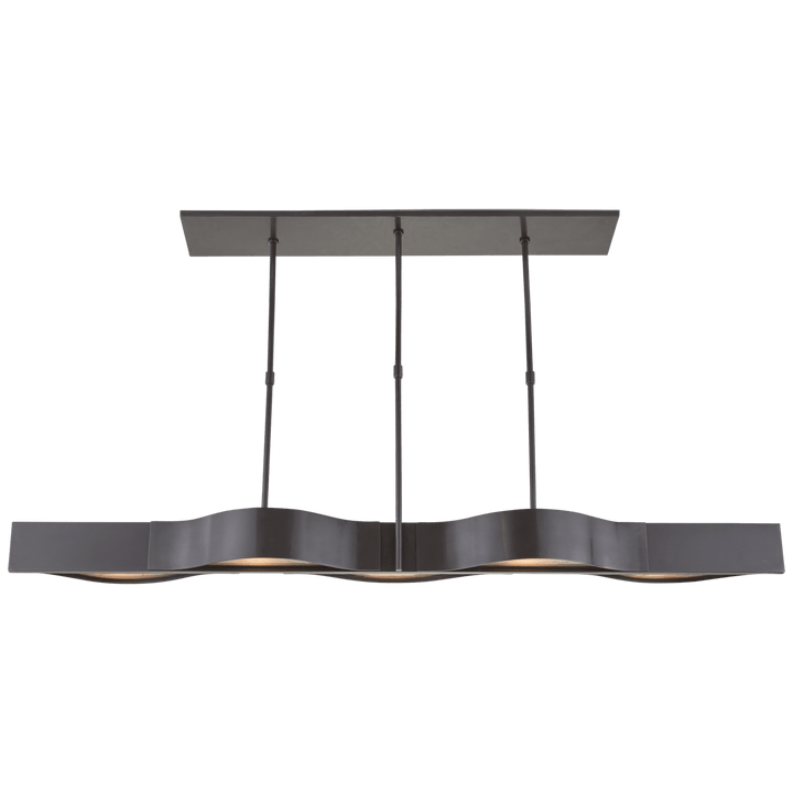 Avant Large Linear Pendant in Bronze with Frosted Glass