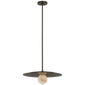 Pertica 18" Disc Pendant in Mirrored Bronze with Alabaster