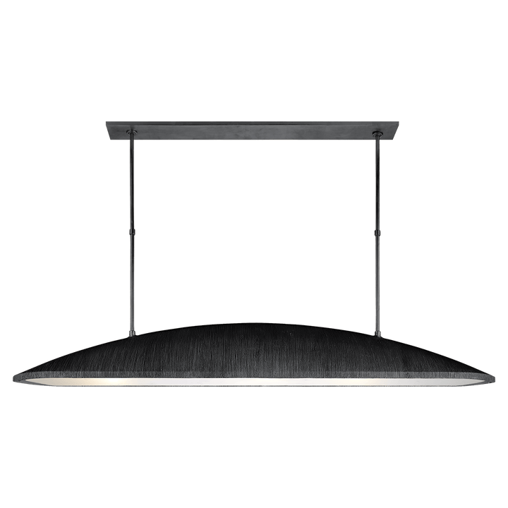 Utopia Large Linear Pendant in Aged Iron with Frosted Acrylic