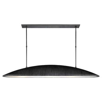 Utopia Large Linear Pendant in Aged Iron with Frosted Acrylic