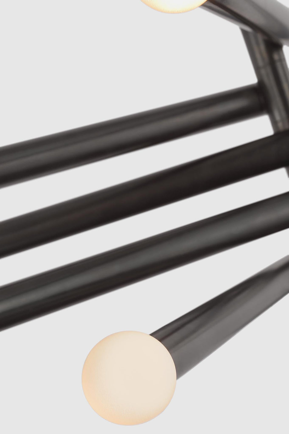 Rousseau Grande Ten Light Articulating Chandelier in Bronze with Etched Crystal