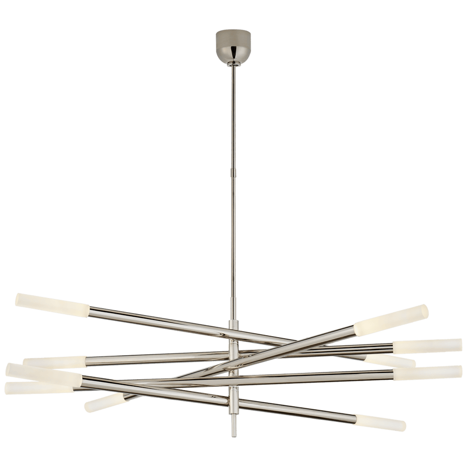 Rousseau Grande Ten Light Articulating Chandelier, a premium Chandelier light by Visual Comfort & Co. Close - up image of its design.