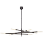 Rousseau Grande Eight Light Articulating Chandelier in Bronze with Etched Crystal