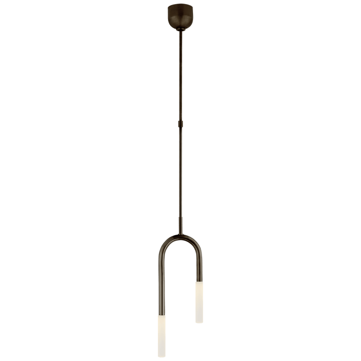 Rousseau Small Asymmetric Pendant in Bronze with Etched Crystal