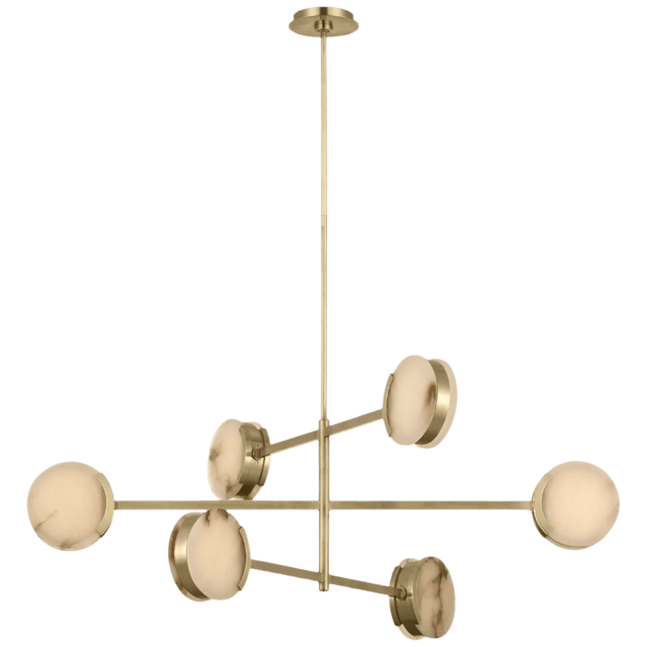 Melange 48" Multi - Positional Chandelier, a premium Chandelier light by Visual Comfort & Co. Close - up image of its design.