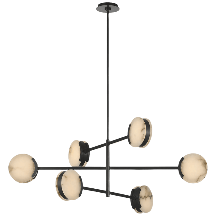 Melange 48" Multi - Positional Chandelier, a premium Chandelier light by Visual Comfort & Co. Close - up image of its design.