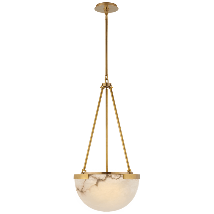 Melange Small Pendant in Antique-Burnished Brass with Alabaster