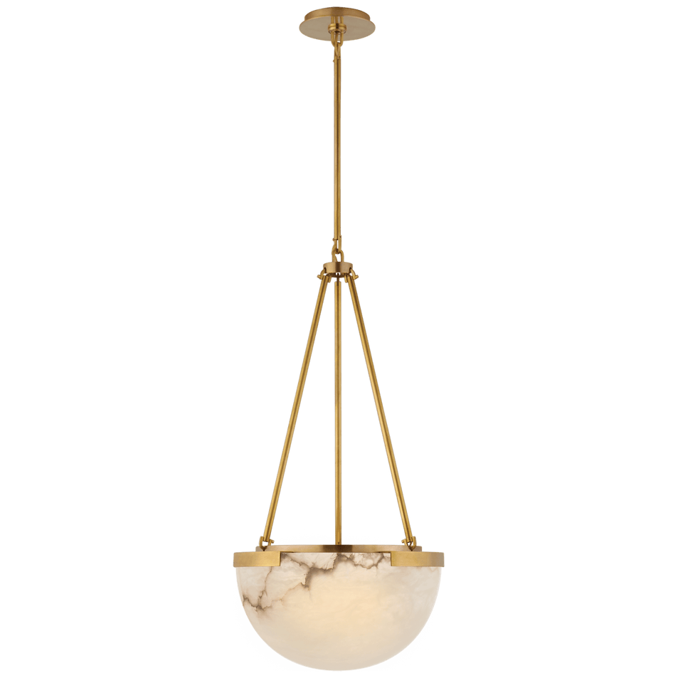 Melange Small Pendant in Antique-Burnished Brass with Alabaster
