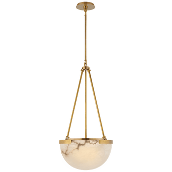 Melange Small Pendant in Antique-Burnished Brass with Alabaster