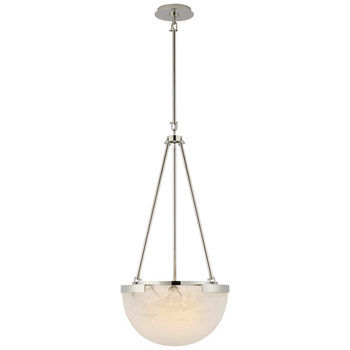 Melange Small Pendant in Polished Nickel with Alabaster