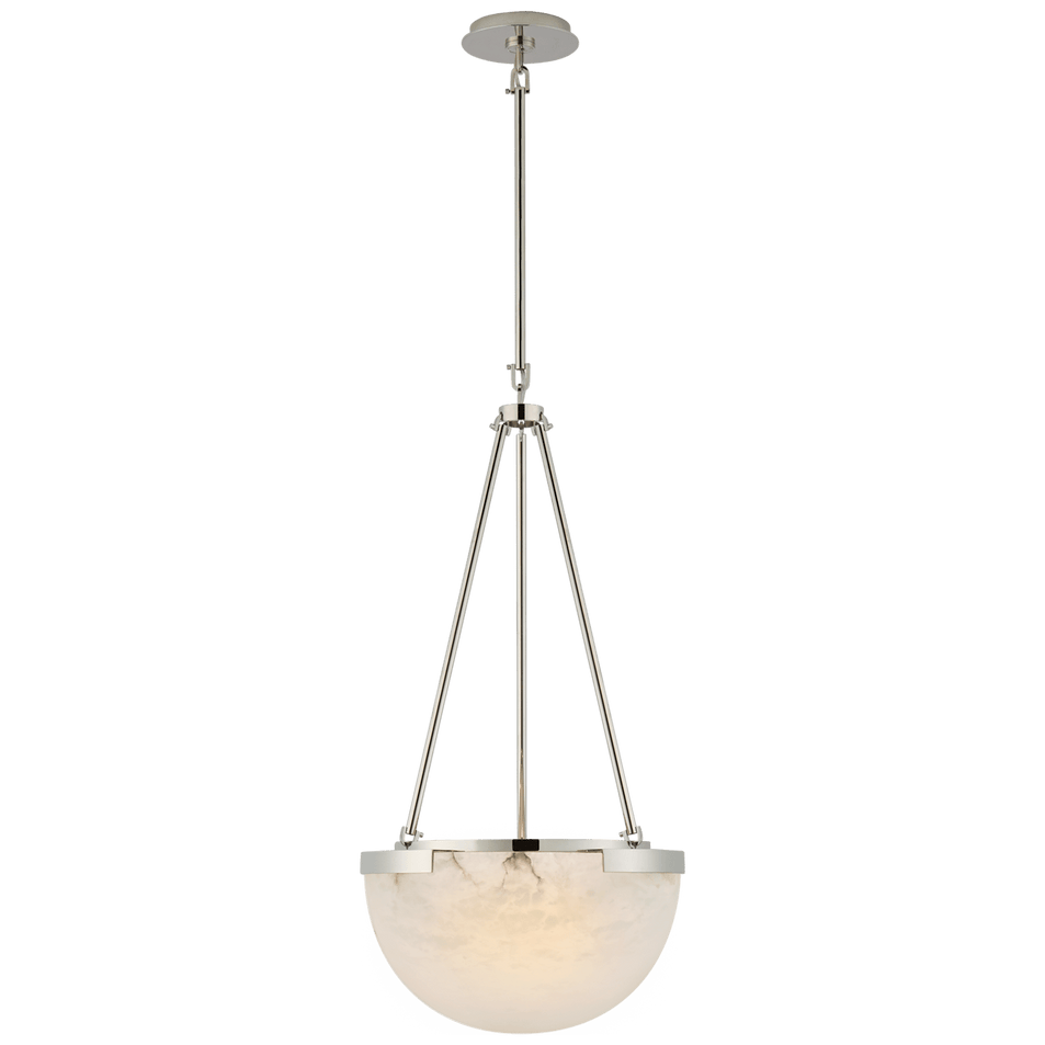 Melange Small Pendant in Polished Nickel with Alabaster