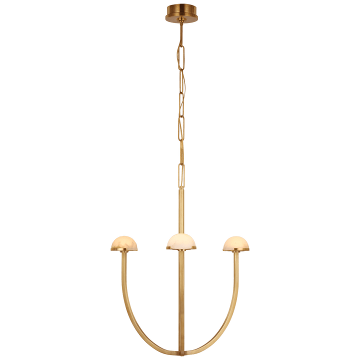 Pedra Medium Chandelier in Antique-Burnished Brass with Alabaster
