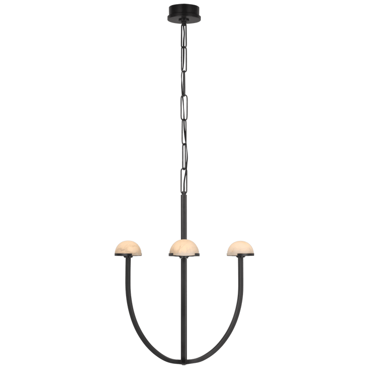 Pedra Medium Chandelier in Bronze with Alabaster