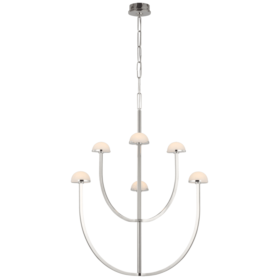 Pedra Large Two - Tier Chandelier, a premium Chandelier light by Visual Comfort & Co. Close - up image of its design.