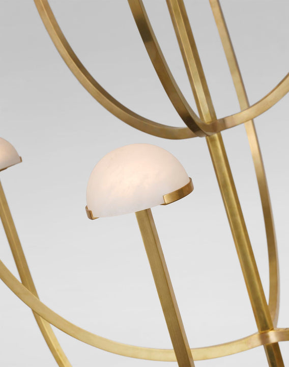 Pedra X-Large Three-Tier Chandelier in Antique-Burnished Brass with Alabaster