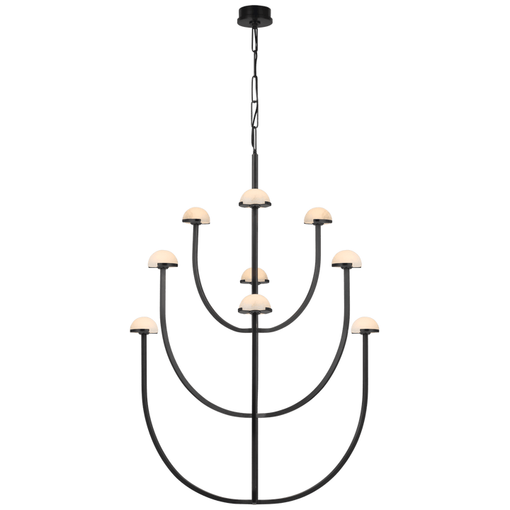 Pedra X-Large Three-Tier Chandelier in Bronze with Alabaster