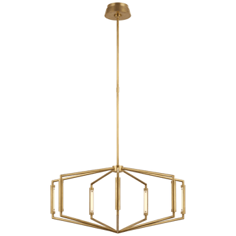 Appareil 30" Low Profile Chandelier in Antique-Burnished Brass