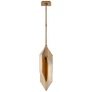 Ophelion Small Pendant in Antique-Burnished Brass with Alabaster