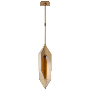 Ophelion Small Pendant in Antique-Burnished Brass with Alabaster