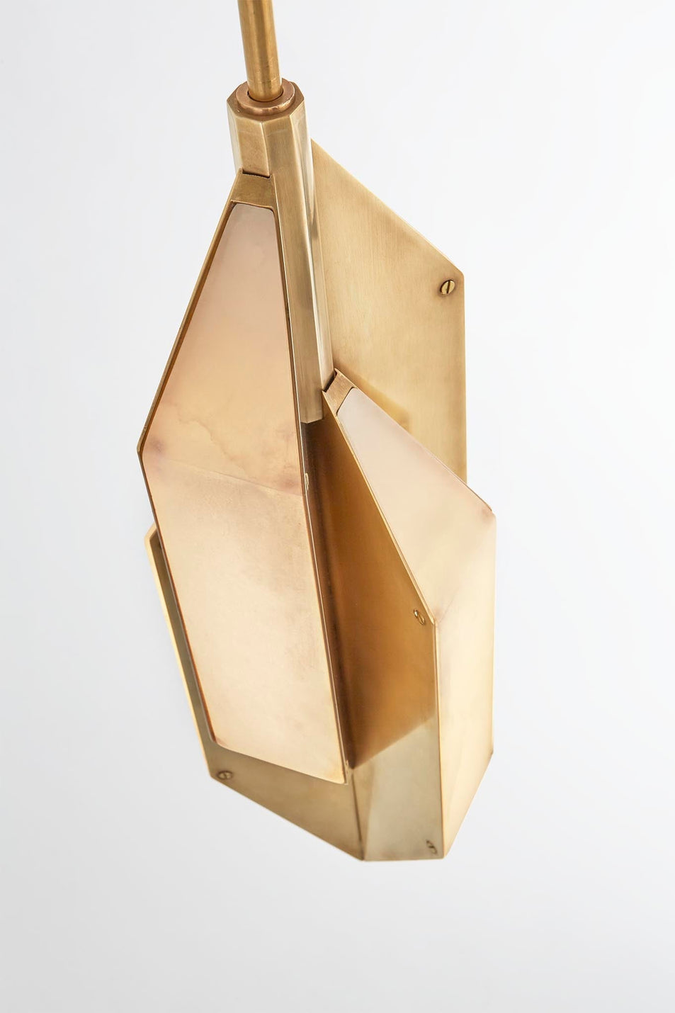 Ophelion Small Pendant in Antique-Burnished Brass with Alabaster