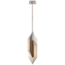 Ophelion Small Pendant in Polished Nickel with Alabaster