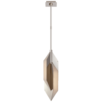 Ophelion Small Pendant in Polished Nickel with Alabaster