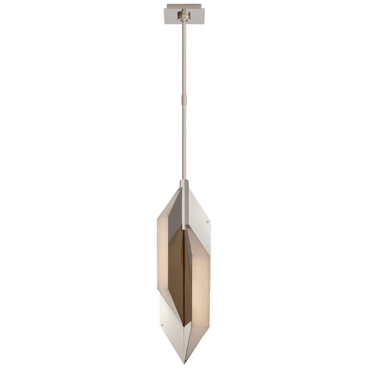 Ophelion Small Pendant in Polished Nickel with Alabaster