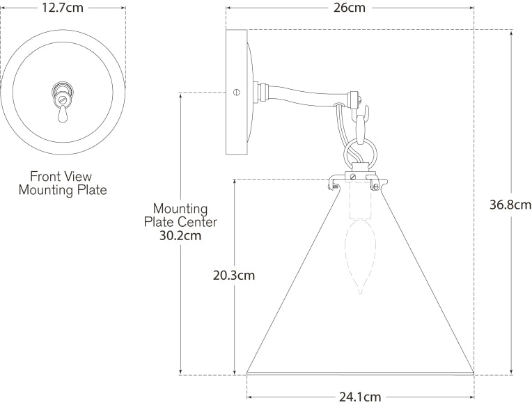 Katie Small Conical Sconce Blueprint