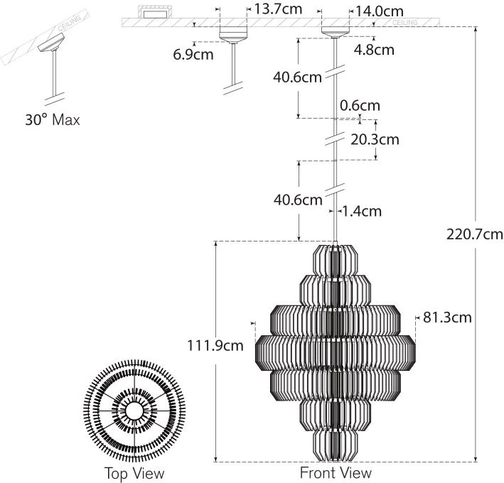 Lampadario a Strati Killarney 32" Progetto
