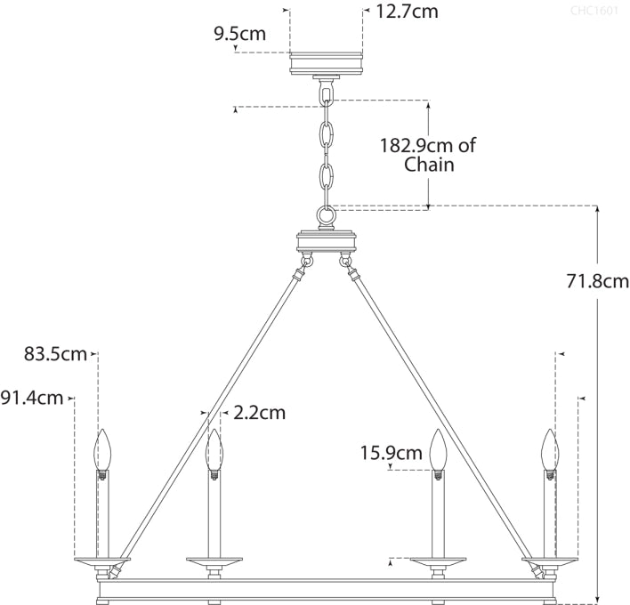 Lampadario a forma di anello Launceton Progetto