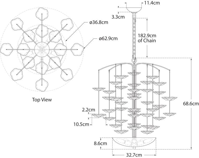 Leighton Medium Cascading Chandelier Blueprint